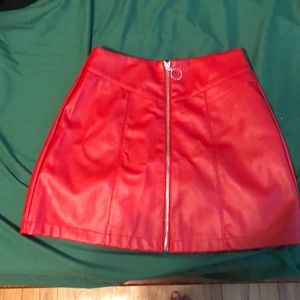 Fake leather skirt
